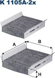 Салонный фильтр Filtron. Артикул K 1105A-2x