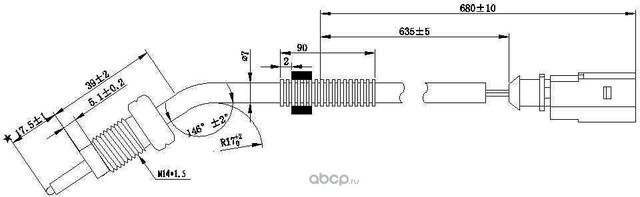 Датчик температуры выхлопных газов VW TIGUAN 2.0 TDI/ GOLF VI 1.6 TDI/ PASSAT 2.0 TDI 16V/ TOURAN 1. (Magtechnic). Артикул mag0056og