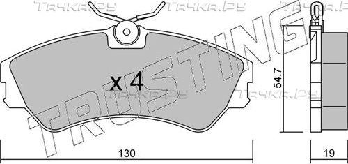Тормозные колодки Trusting передние для Volkswagen Transporter T4 1990-2003. Артикул 165.0