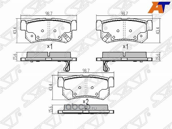 Колодки тормозные RR SSANGYONG ACTYON SPORT 07-KO (SAT). Артикул ST4841305100