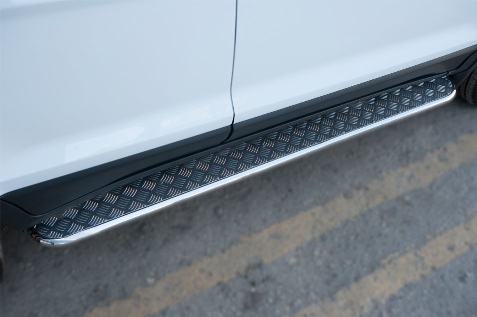 Защита порогов RusStal труба d42 с листом для Ford Ecosport 2014-2026. Артикул FEL-002059