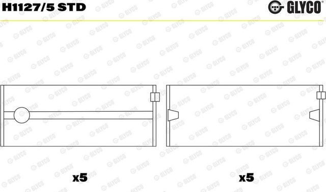 Вкладыши коренные Glyco для Opel Zafira B 2008-2015. Артикул H1127/5 STD