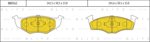 Колодки тормозные VW POLO 95- перед. (Blitz). Артикул BB0562
