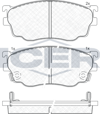 Тормозные колодки Icer передние для Mazda Premacy I (CP) 1999-2005. Артикул 181334