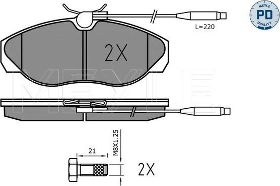 Тормозные колодки Meyle PD. Артикул 025 217 9719/PD