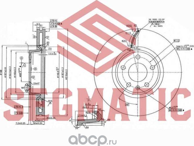 ДИСК ТОРМОЗНОЙ (Segmatic). Артикул SBD30093426