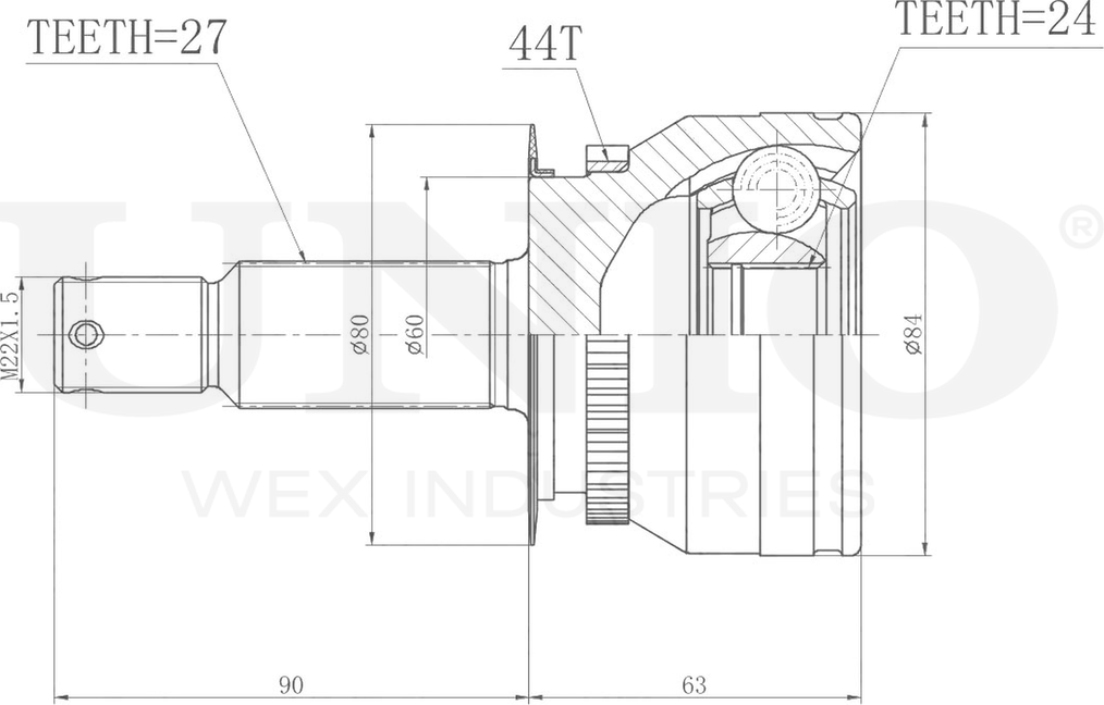 ШРУС наружный (Unio). Артикул CVJ-20324