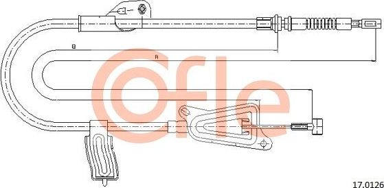 Трос ручника (тросик ручного тормоза) Cofle задний левый для Nissan Almera Tino I 2000-2006. Артикул 17.0126