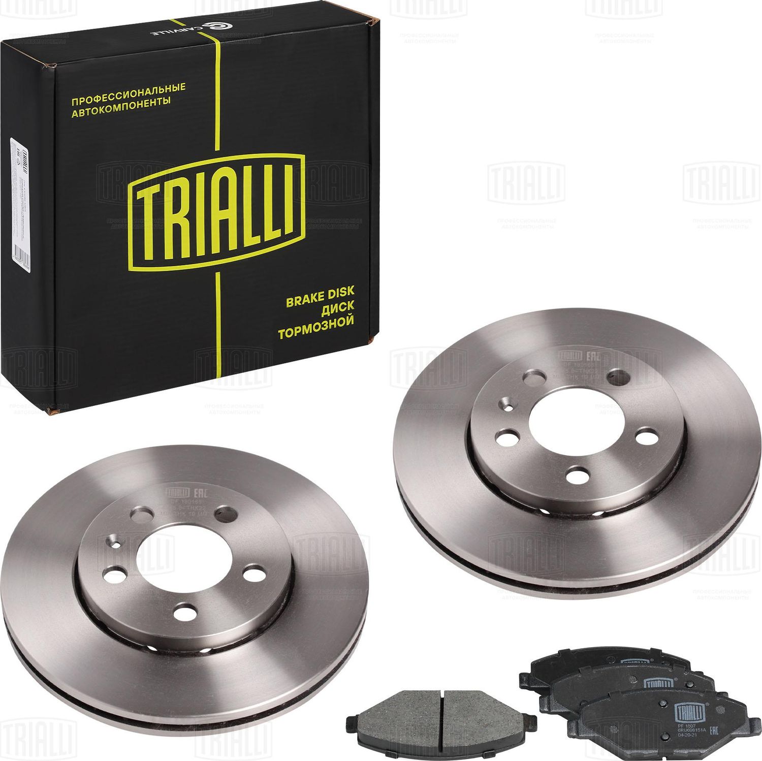 Комплект торм. дисков и колодок для а/м VW Polo Sedan (10-) 1ZE перед. (BK 1807) (Trialli). Артикул BK1807