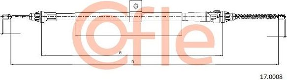 Трос ручника (тросик ручного тормоза) Cofle. Артикул 92.17.0008