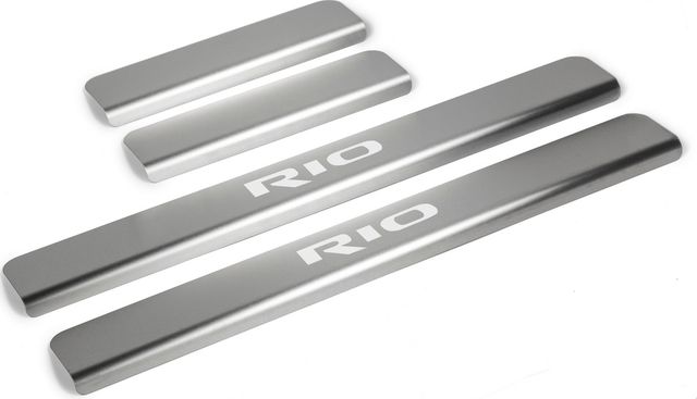 Накладки Rival на пороги (с надписью) для Kia Rio III 2011-2017. Артикул NP.2801.3