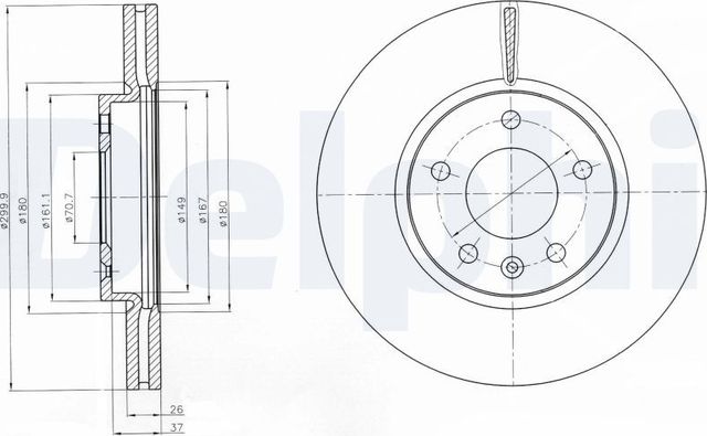 Тормозной диск Delphi. Артикул BG4278