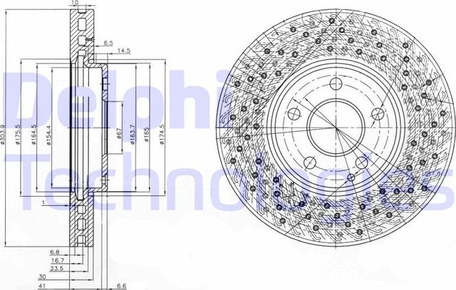 Тормозной диск Delphi. Артикул BG3986