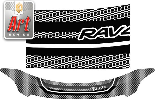 Дефлектор СА Пластик для капота (Серия "Art" черная) Toyota Rav4 III (XA30) рестайлинг 2010-2014. Артикул 2010011505119