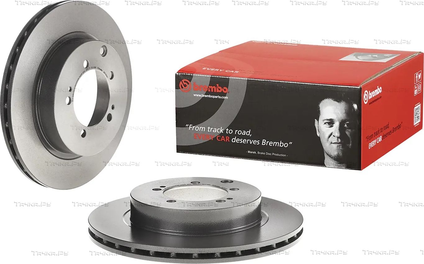 Тормозной диск Brembo PRIME LINE - UV Coated задний для Mitsubishi Lancer VII 1999-2001. Артикул 09.7143.31
