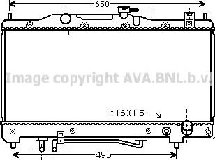 Радиатор охлаждения двигателя AVA. Артикул TOA2240
