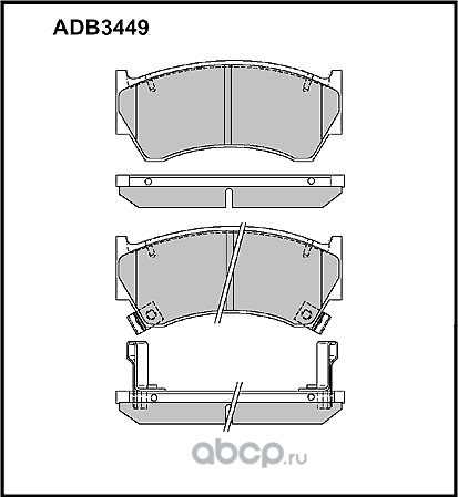 Колодки тормозные дисковые | перед | (Allied Nippon). Артикул ADB3449
