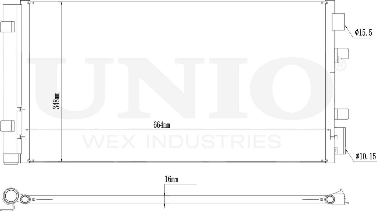 Радиатор кондиционера (Unio). Артикул RAD-30029