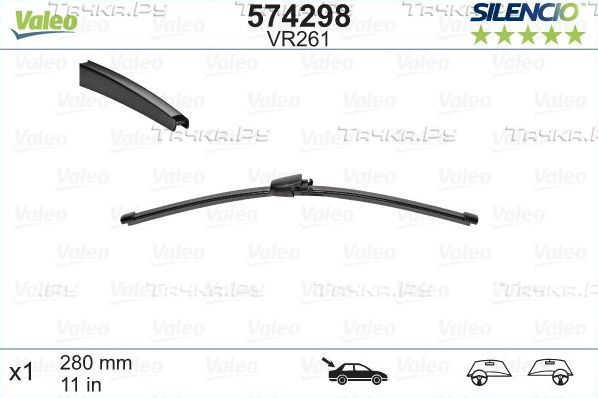 Щетка стеклоочистителя (дворник) Valeo задняя для Skoda Fabia II 2006-2014. Артикул 574298