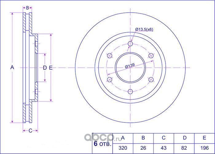 Диск тормозной (TI-Guar). Артикул TG402067S000