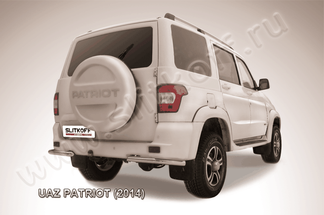 Защита Slitkoff задняя уголки d57 для УАЗ Patriot I рестайлинг 2014-2026. Артикул UP14-009