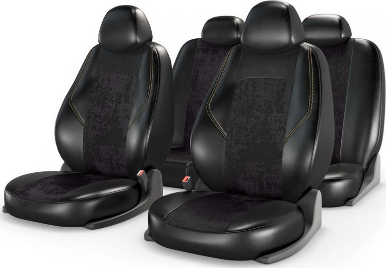 Накидки универсальные CarFashion Ranger Zamsha для авто, цвет Черный/Черный/Бежевый. Артикул 11224