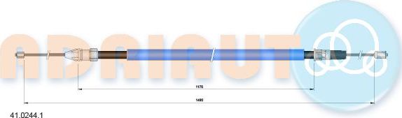 Трос ручника (тросик ручного тормоза) Adriauto для Renault Scenic II 1999-2003. Артикул 41.0244.1