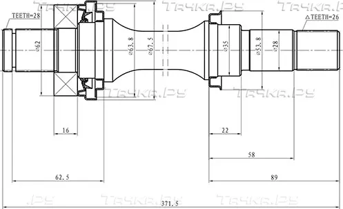 ПОЛУОСЬ KIA SHUMA, SEPHIA, MENTOR, SPECTRA, - R (Zikmar). Артикул Z88149R