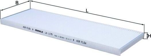 Салонный фильтр Mahle. Артикул LA 1179