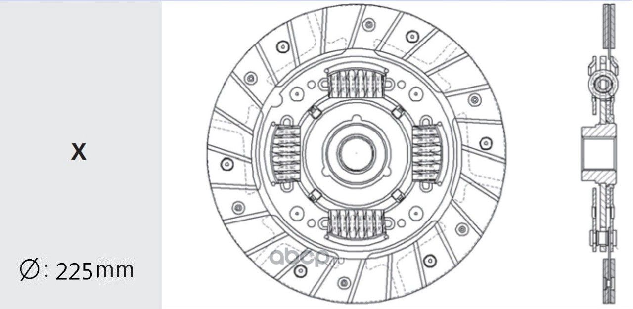 Диск сцепления HYUNDAI Sonata (91-) (2.0/2.4) (DOHC) (225мм) VALEO PHC Valeo. Артикул HD06