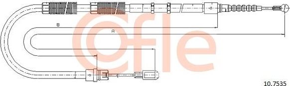 Трос ручника (тросик ручного тормоза) Cofle. Артикул 92.10.7535