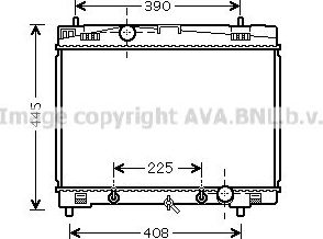 Радиатор охлаждения двигателя AVA для Toyota Yaris II 2005-2013. Артикул TO2577