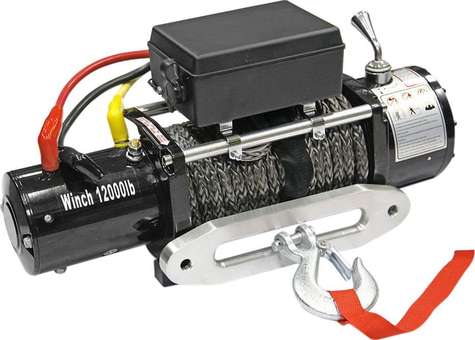 Лебёдка электрическая 12V Electric Winch 12000 lbs 5443 кг (влагозащищенная, синтетический трос). Артикул 4922