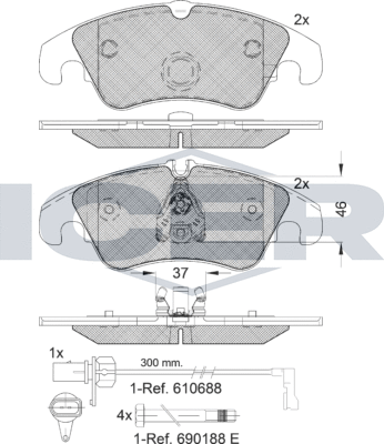 Тормозные колодки Icer. Артикул 181862-202