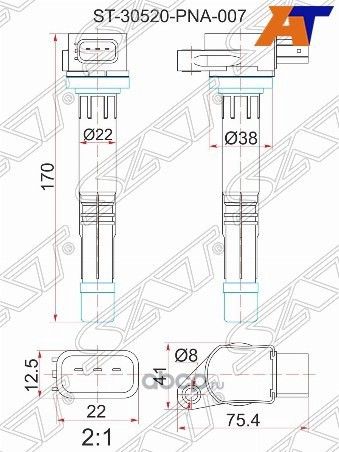 КАТУШКА СВЕЧИ HO K20AK24A ACCORD CLCM 03-08, C (SAT). Артикул ST30520PNA007