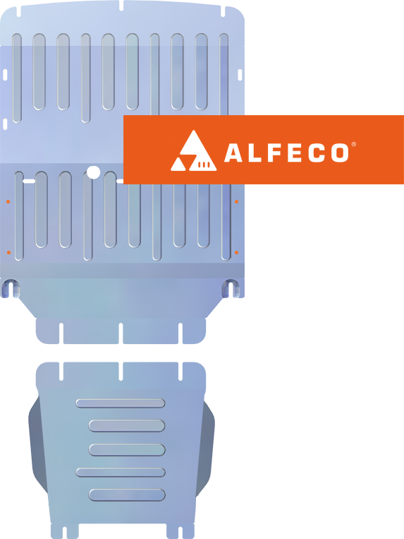 Защита алюминиевая Alfeco (4 мм) для картера и КПП Hyundai H1 Grand Starex 4wd рестайлинг 2017-2026. Артикул ALF.10.52AL4