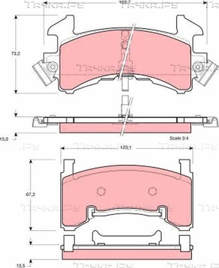 Тормозные колодки TRW передние для Chevrolet Blazer I 1982-1994. Артикул GDB1272