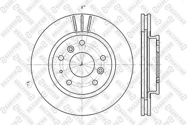 Тормозной диск Stellox передний для Mazda 626 III (GD) 1987-1997. Артикул 6020-3220V-SX