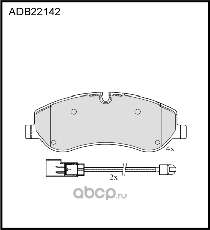 Колодки тормозные FORD Transit (14-) передние (4шт.) ALLIED NIPPON. Артикул ADB22142