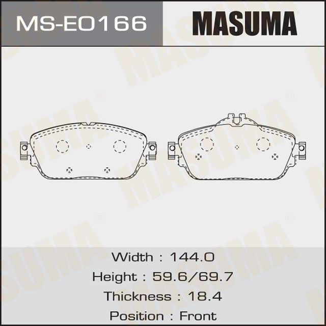 Тормозные колодки Masuma. Артикул MS-E0166
