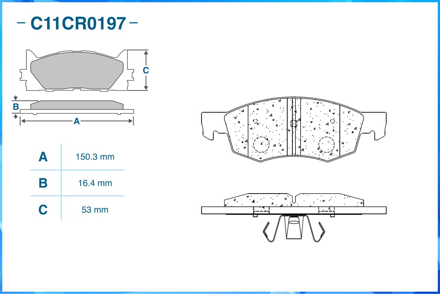 Колодки тормозные передние (Low Metallic) (Cworks). Артикул C11CR0197