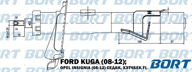 СТОЙКА АМОРТИЗАЦИОННАЯ ГАЗОМАСЛЯНАЯ ПЕРЕДНЯЯ ЛЕВАЯ, ШТ (Bort). Артикул G22252065L