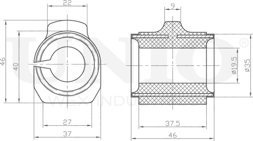 Втулка стабилизатора (Unio). Артикул RMP-10049