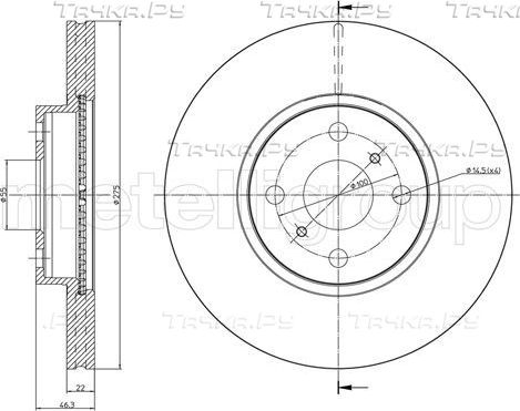 Тормозной диск Metelli. Артикул 23-1215C