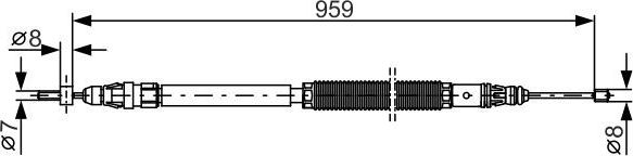 Трос ручника (тросик ручного тормоза) Bosch. Артикул 1 987 482 001