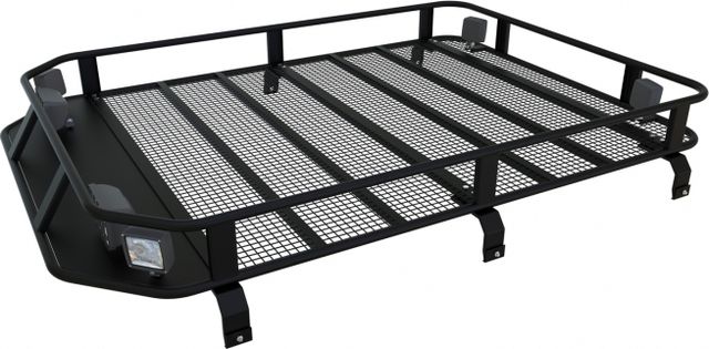 Багажник экспедиционный Podgotoffka 2100х1200х120 с сеткой и креплениями на водостоки для УАЗ Пикап 2008-2026. Артикул PGT-B.30.03