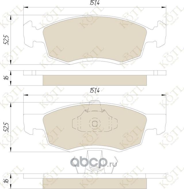 Колодки тормозные дисковые передние к-т RENAULT LOGAN универсал/пикап 06-> (Kotl) Kotl. Артикул 1749kt