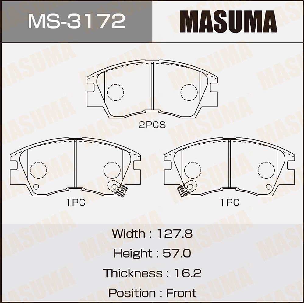 Тормозные колодки Masuma. Артикул MS-3172