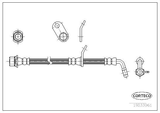 Тормозной шланг Corteco задний правый для Toyota Avensis I 2000-2003. Артикул 19033061
