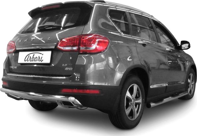 Защита Arbori заднего бампера d57 для Haval H6 2014-2020. Артикул AFZDAHAVH608